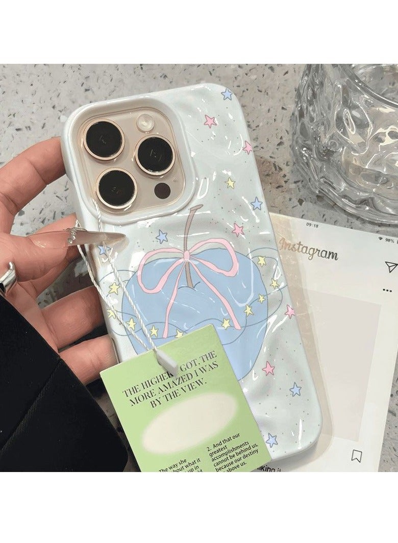 NIBEMINENT Star Blue Apple Protective TPU Case Cover For IPhone 14 Pro Max, White