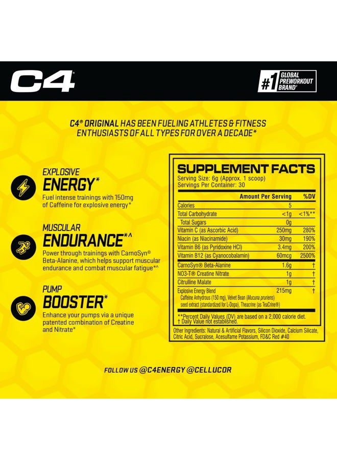 C4 Cellucor C4 Energy Drink Pre Workout Supplement Powder for Men & Women - Fruit Punch - 30 Servings (Packaging May Vary) - Image 3