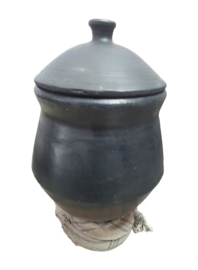 LKC Clay Kadhai مع غطاء لطهي الطعام الجيد مثل الدجاج هاندي/بانير كادهاي/دال فراي/إلخ مقاس 25 × 25 × 35 سم - Image 1