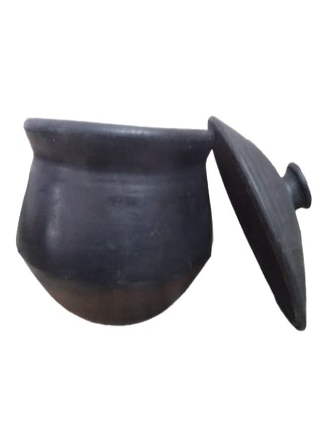 LKC Clay Kadhai مع غطاء لطهي الطعام الجيد مثل الدجاج هاندي/بانير كادهاي/دال فراي/إلخ مقاس 25 × 25 × 35 سم - Image 2