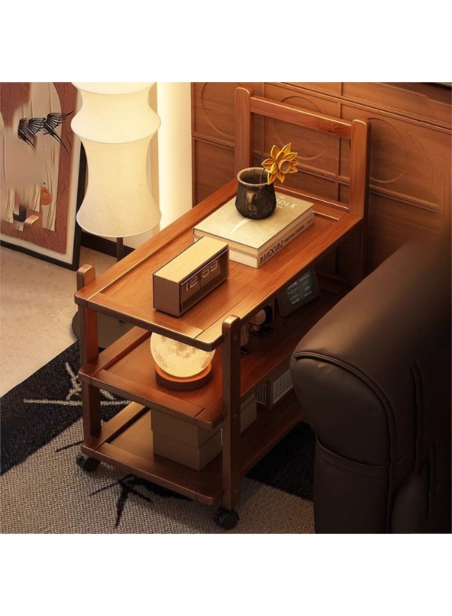 POWER 3 Tier Wooden Rolling Serving Trolley Cart with Wheels, Multi Functional Storage Kitchen Cart Mobile Utility Organizer for Home Kitchen Living Room Bar Bathroom, Vintage Style - Image 3