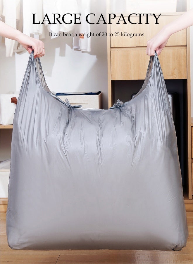 DUNISO 20 Pcs Extra Large Capacity Plastic Packing Bag，Moving packing bag，Thickened Comforter Quilt Storage Bag，Good Quality, Waterproof and Durable，for Moving Collection Carrying, Blanket and Clothes，55*80cm，Grey - Image 2