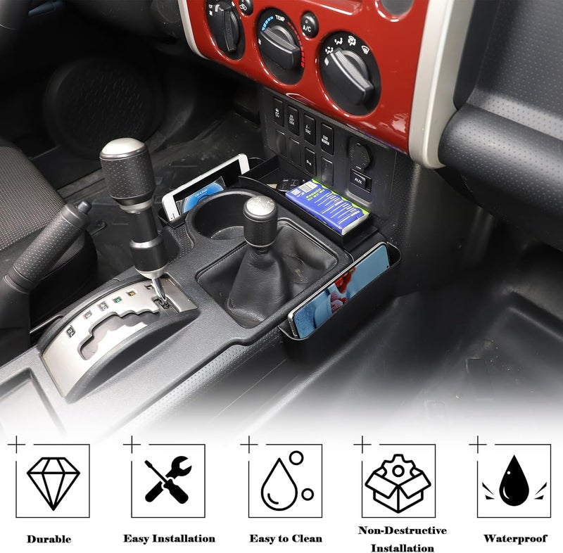 AUTOKAY Fgtagtal Gear Shift Organizer Tray for Toyota FJ Cruiser 2007-2021 - ABS Storage Box - Image 4