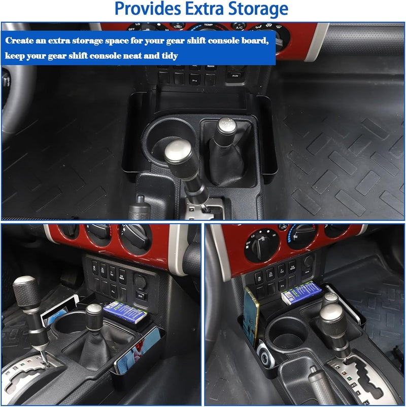 AUTOKAY Fgtagtal Gear Shift Organizer Tray for Toyota FJ Cruiser 2007-2021 - ABS Storage Box - Image 2