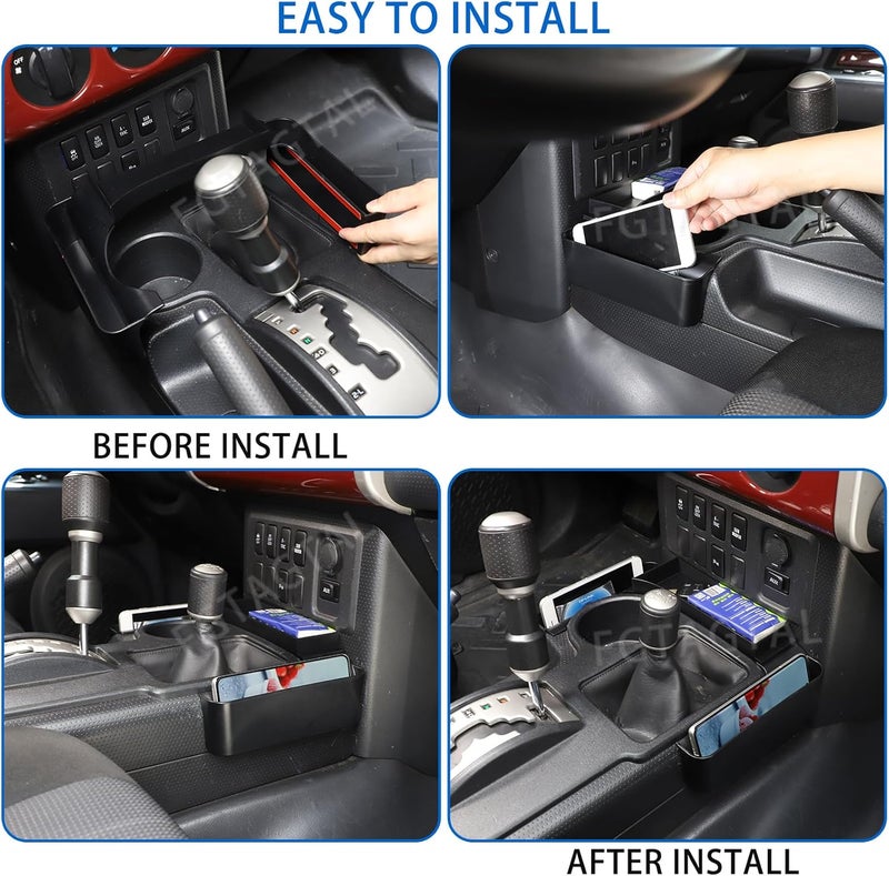 AUTOKAY Fgtagtal Gear Shift Organizer Tray for Toyota FJ Cruiser 2007-2021 - ABS Storage Box - Image 5