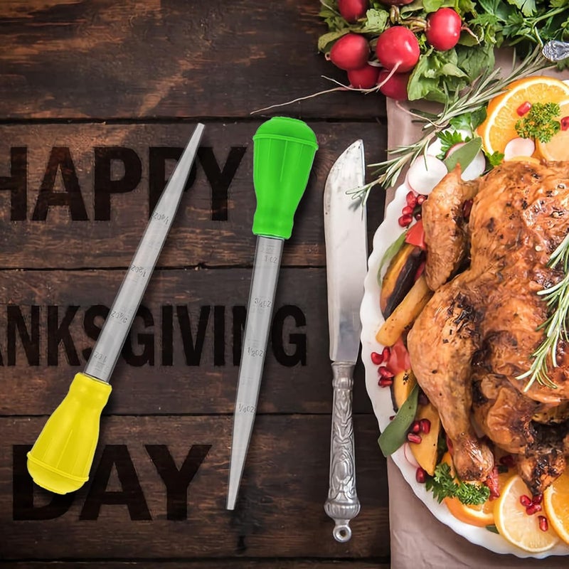 TXIN 5 Pieces 30ml/1oz Turkey Baster with 5 Cleaning Brush, Plastic Syringe Baster with Silicone Pump Head, Heat-resistant Meat Marinade Injector with Measurments for BBQ Grill Baking Kitchen Cooking - Image 4