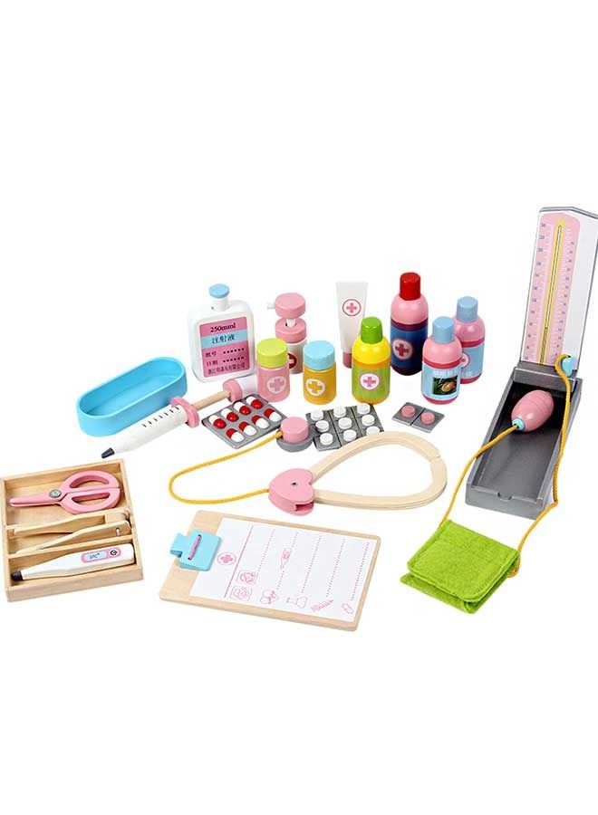 JSAITOYS Wooden Medical Push Car Toys Doctor Tools Set For Kids Play - Image 4