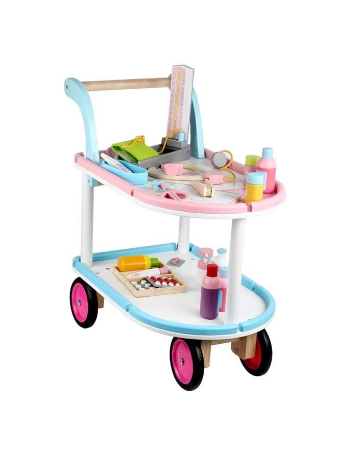 JSAITOYS Wooden Medical Push Car Toys Doctor Tools Set For Kids Play - Image 2