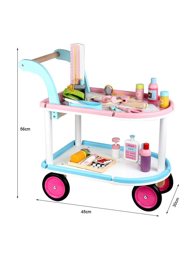 JSAITOYS Wooden Medical Push Car Toys Doctor Tools Set For Kids Play - Image 3