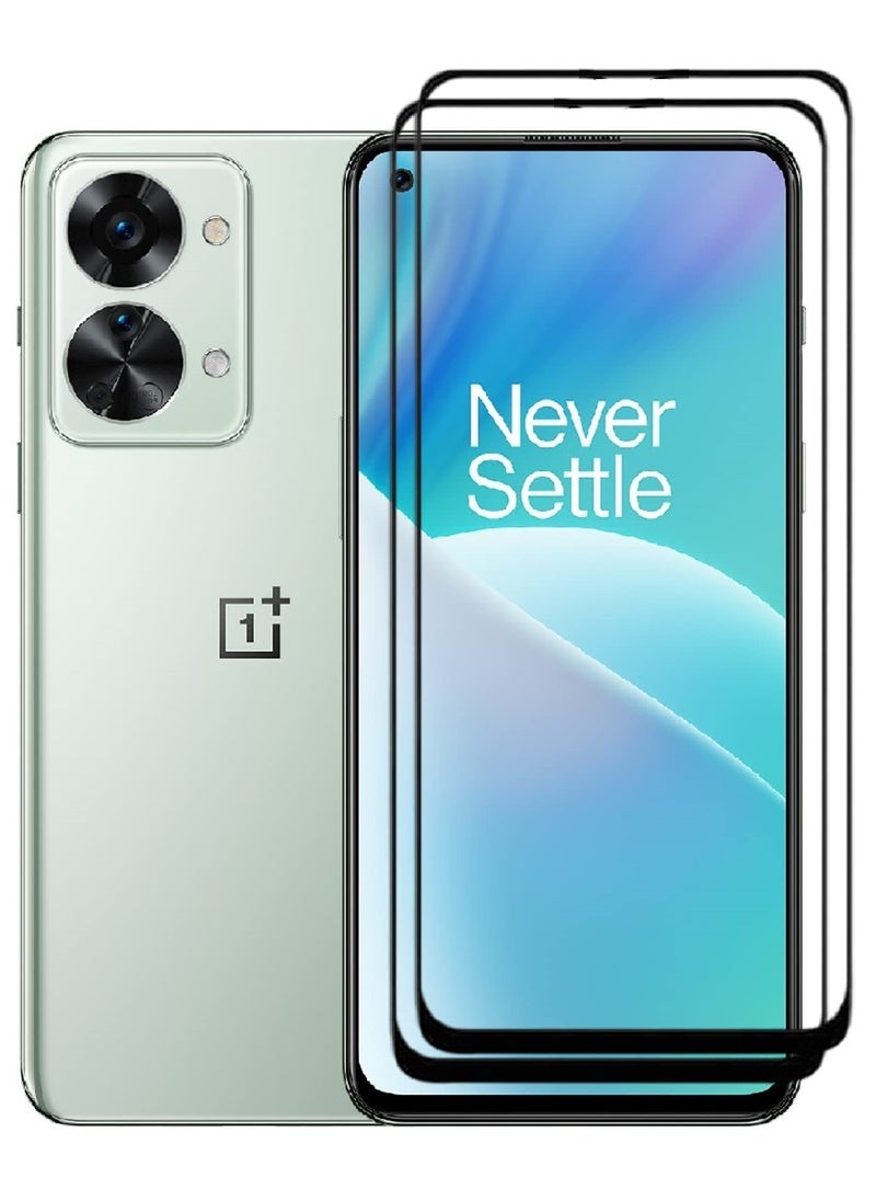 AINA حماية شاشة زجاجية مقسّاة 2 قطعة 5D مصممة لهاتف OnePlus Nord 2T تغطية كاملة من الحافة إلى الحافة ولصق كامل خالي من الفقاعات - Image 1