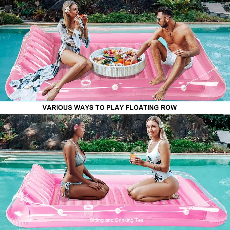 SLLAK Inflatable Pool Floats Lounger for Adults, Blow Up Tanning Pool Raft Sun Tan Tub with Inflatable Pillow for Family Outdoor, Garden, Backyard Summer Water Party (14+ Year Old) - Image 3