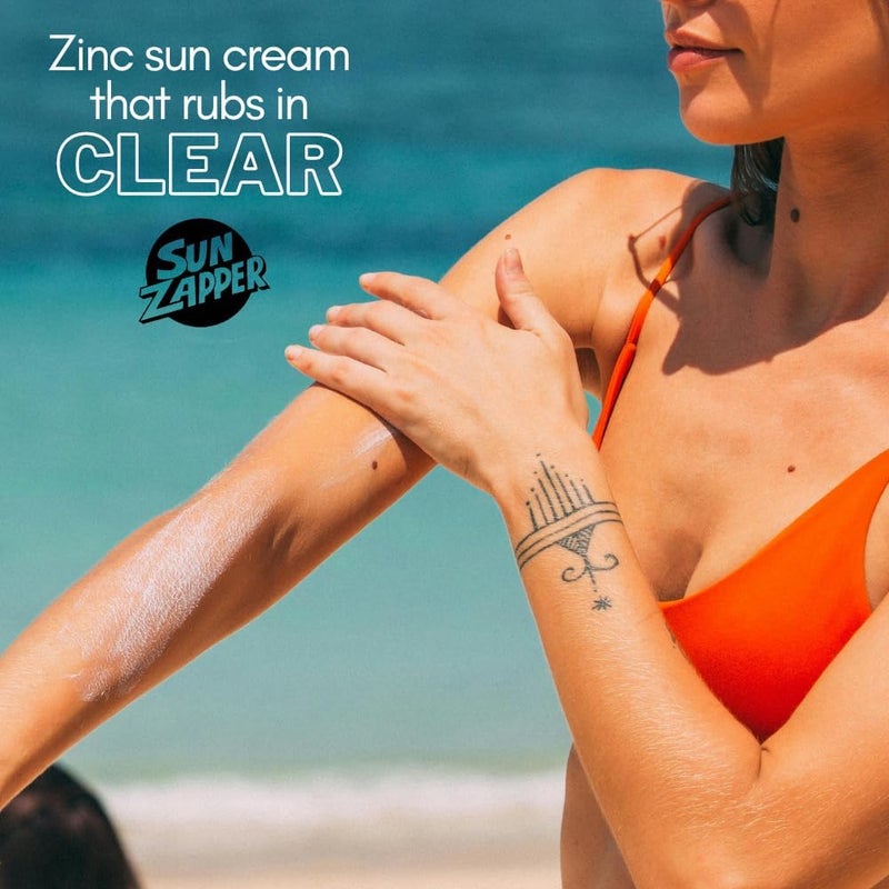 Sun Zapper Clear Zinc Oxide Sunscreen SPF 50+ â€“ 60ml Water-Resistant Sun Cream â€“ Made in Australia - Image 3