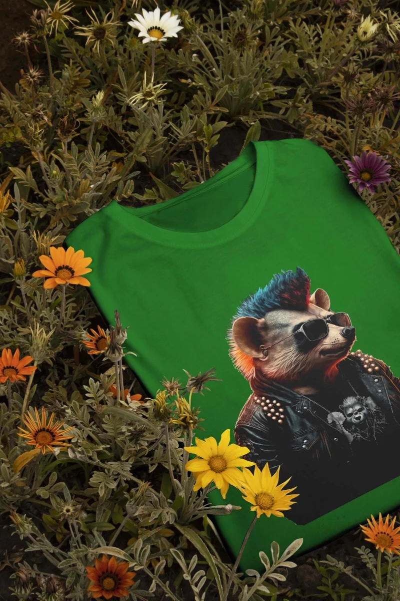 دوغ فش Jersey T-Shirt Green Printed Oversize Crew Neck Short Sleeve T-Shirt