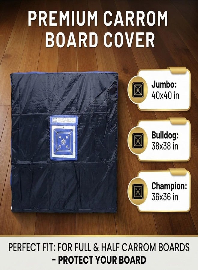 KD Willmax Board carrom cover For Champion, Bulldog & Jumbo Half Full Cover with Extra Pocket for Coins, Striker & Powder. (Jumbo Full Cover) - Image 2