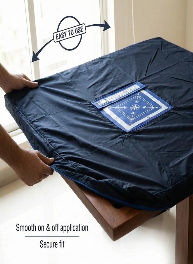 KD Willmax Board carrom cover For Champion, Bulldog & Jumbo Half Full Cover with Extra Pocket for Coins, Striker & Powder. (Jumbo Full Cover) - Image 5