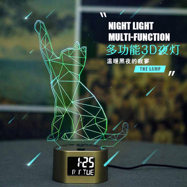 Led Lamp Transform Creative With Acrylic Pattern Electronic Calendar Gift 3D Colorful Night Light Alarm Clock - Image 4