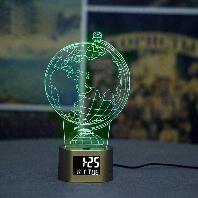 Led Lamp Transform Creative With Acrylic Pattern Electronic Calendar Gift 3D Colorful Night Light Alarm Clock - Image 3