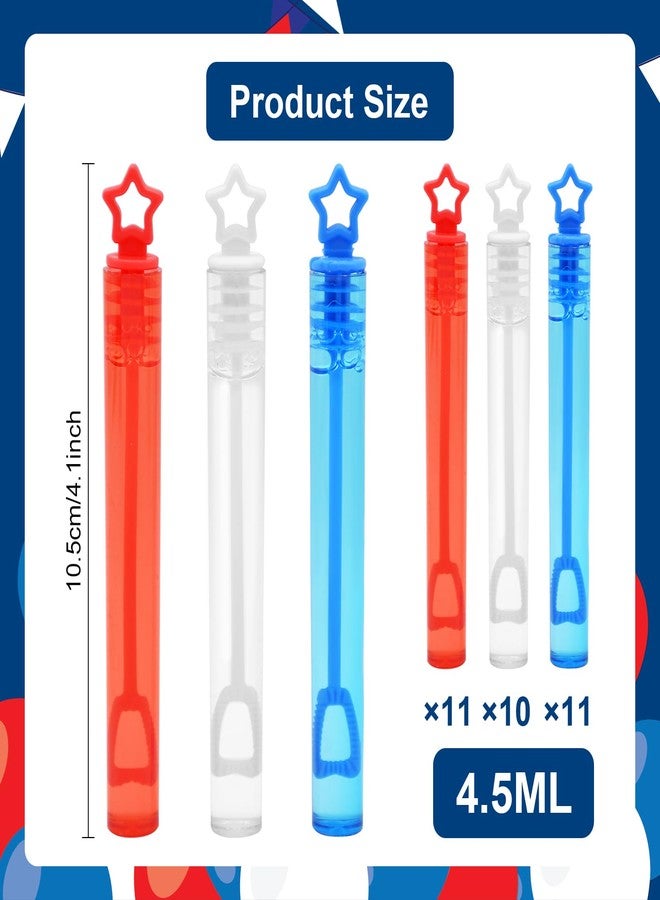 JGCWorker 32 Pack Mini Star Bubble Wands for Kids Party Favors, Assorted Red, White Blue Bubble in Bulk Summer Toy for 4th of July, Independence Day, Memorial Day, Goodie Bags, Outdoor Fun, Birthday Parties - Image 2
