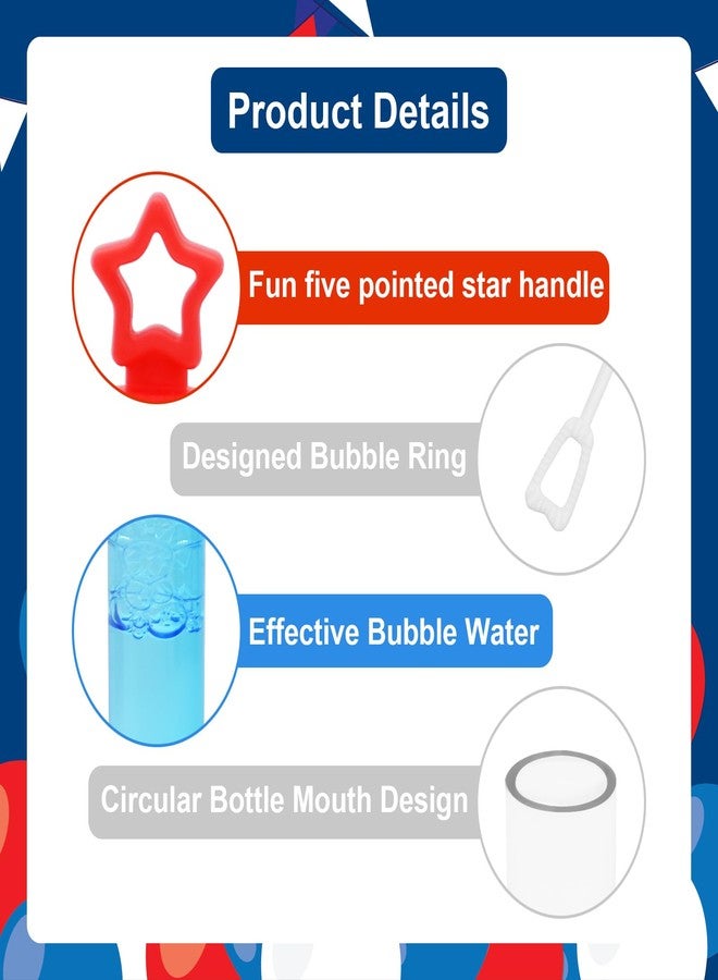 JGCWorker 32 Pack Mini Star Bubble Wands for Kids Party Favors, Assorted Red, White Blue Bubble in Bulk Summer Toy for 4th of July, Independence Day, Memorial Day, Goodie Bags, Outdoor Fun, Birthday Parties - Image 3