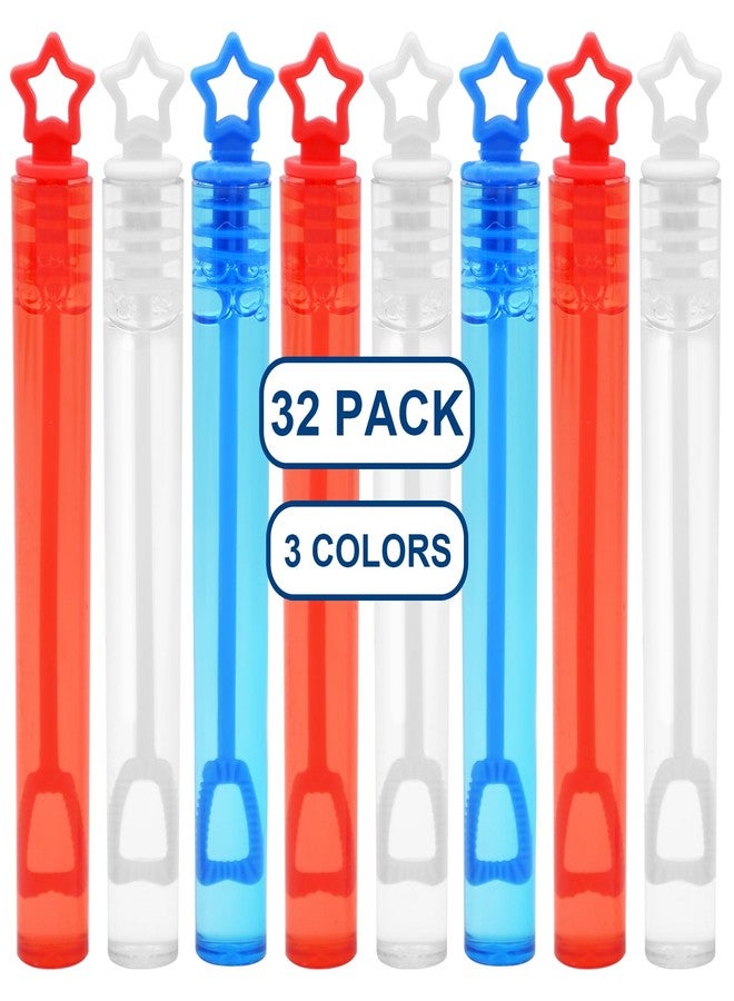 JGCWorker 32 Pack Mini Star Bubble Wands for Kids Party Favors, Assorted Red, White Blue Bubble in Bulk Summer Toy for 4th of July, Independence Day, Memorial Day, Goodie Bags, Outdoor Fun, Birthday Parties - Image 1