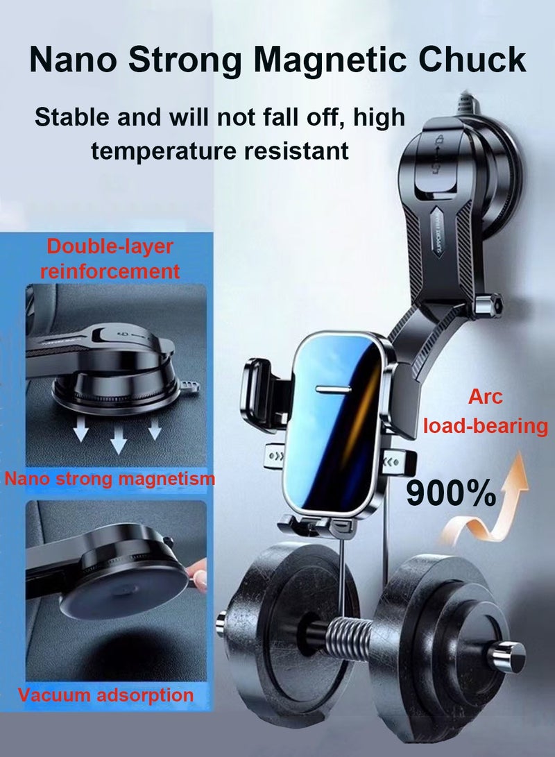 باور_لايف حامل هاتف السيارة K04 | حامل هاتف السيارة Magsafe، حامل سيارة فائق الثبات مع كوب شفط قوي مناسب للوحة القيادة/الزجاج الأمامي/فتحة التهوية، مناسب للهواتف الذكية مقاس 4.5-7 بوصة، iPhone 16/15 Series/Galaxy S24 S23/Xiaomi والمزيد - Image 3