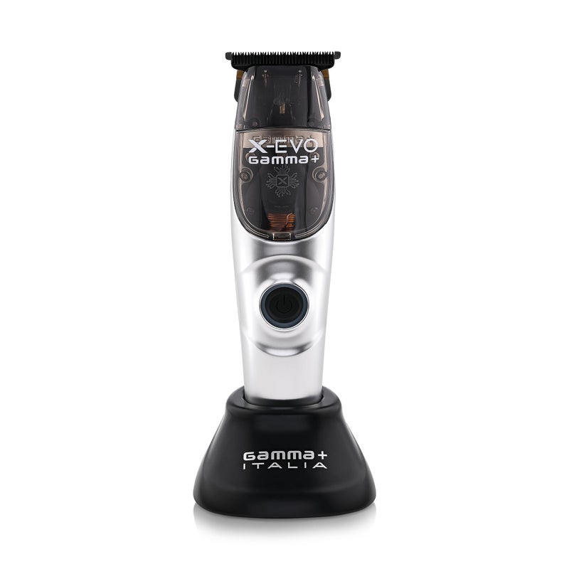 Gamma GAMMA XEvo Trimmer Microchipped Magnetic Motor with Interchangeable Lids Matte Colors Charging Stand 