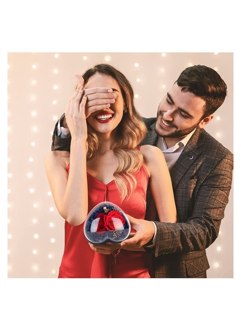 JOGAMS Preserved Real Rose Creative Gift Box Heart Shaped Preserved Flower Box For Mothers Day Anniversary Birthday Gift  - Image 5