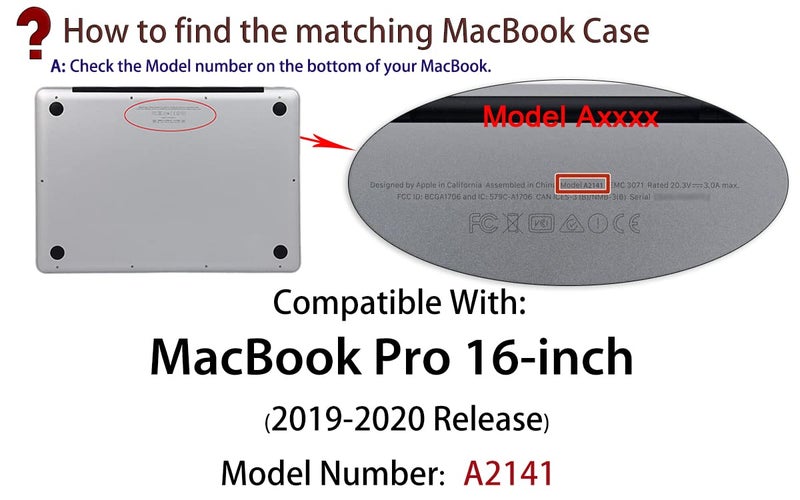UESWILL Smooth Matte Hard Shell Case Cover Compatible with MacBook Pro 16 inch with Touch Bar & USB-C, Release 2019 2020, Model A2141, Navy Blue - Image 2