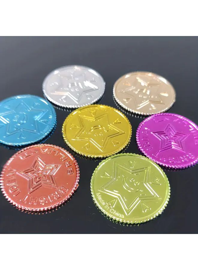 50 Pieces Assorted Pirate Golden Coins Seven Colors Plastic Coin Props for Family Gatherings Events Holiday Parties Christmas Halloween Decorations - Image 3