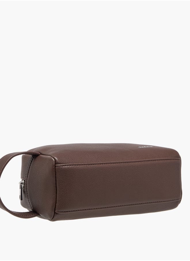 DUCHINI Men's Textured Pouch with Zip Closure and Wristlet Strap  - Image 4
