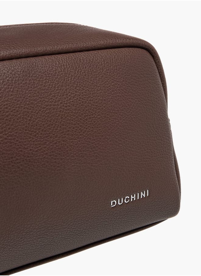 DUCHINI Men's Textured Pouch with Zip Closure and Wristlet Strap  - Image 5