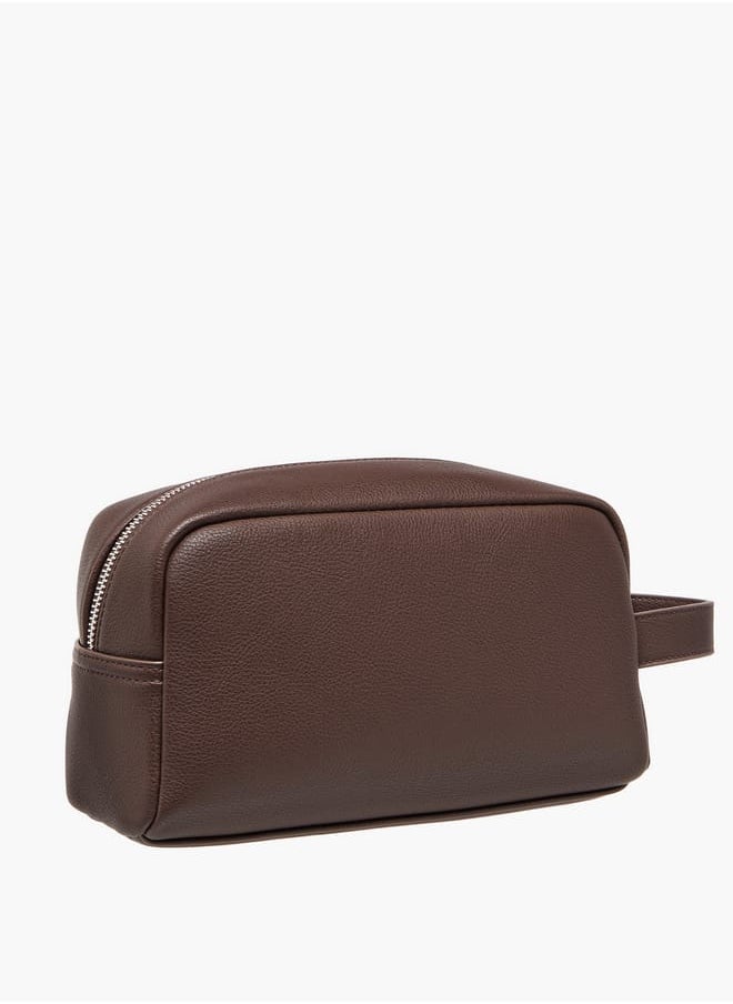 DUCHINI Men's Textured Pouch with Zip Closure and Wristlet Strap  - Image 2