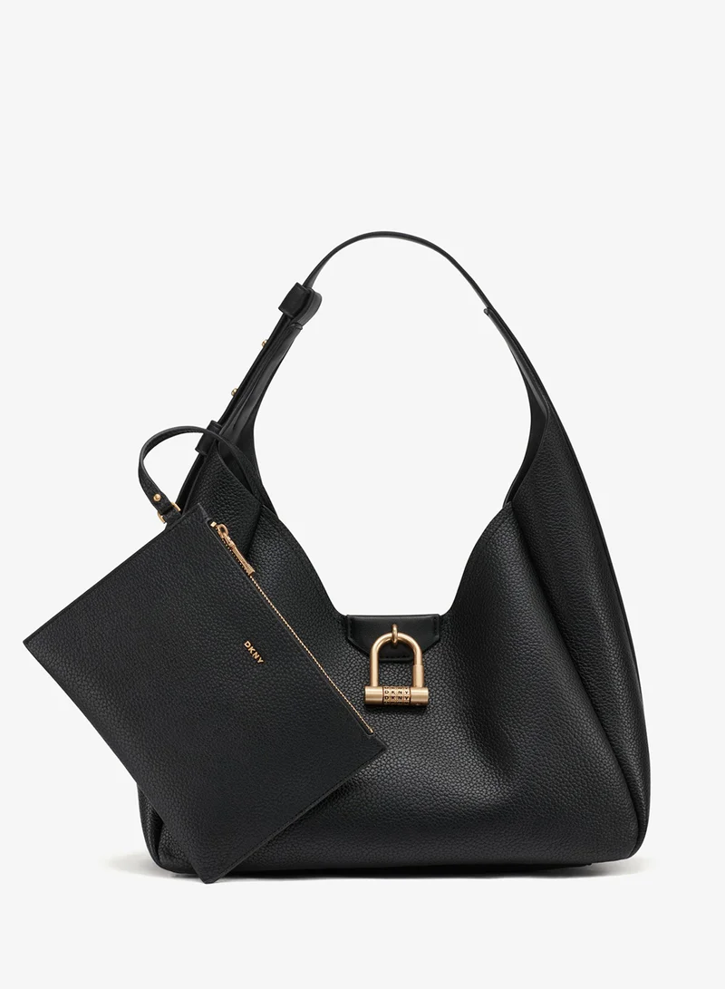 دكني حقيبة كتف كارلي بشعار مفصل