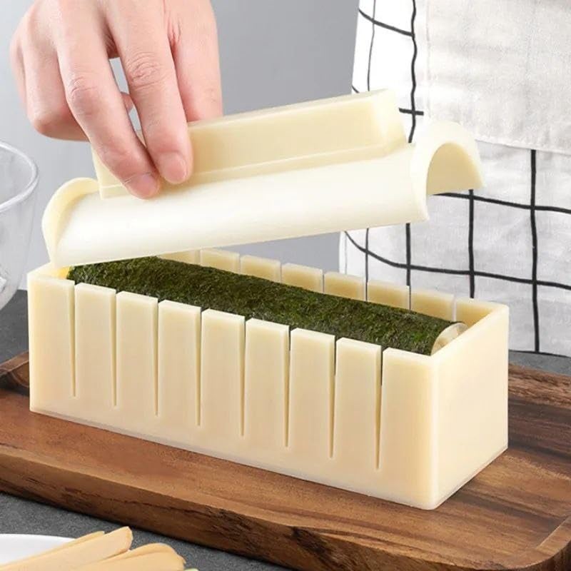 VIHAX Sushi Making Kit - 10 Pieces Sushi Maker Set Sushi Rolls Rice Press Mold Sushi Maker Kitchen Supplies Cake Roll Mold Mould (Round Mold) - Image 5
