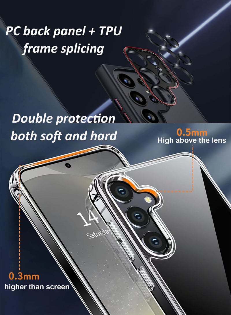 XnYao Magnetic Case for Samsung Galaxy S24 Ultra 5G 6.8-Inch, Non-Yellowing Shockproof Bumper Protective Clear Phone Cover - Image 4