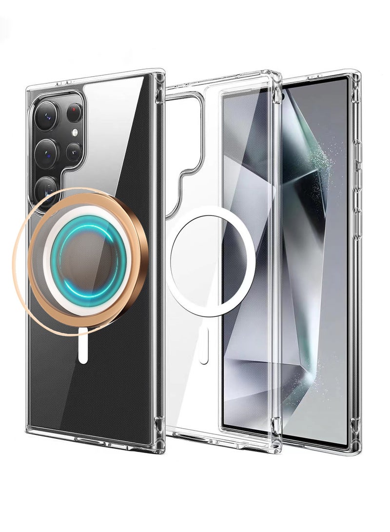 XnYao Magnetic Case for Samsung Galaxy S24 Ultra 5G 6.8-Inch, Non-Yellowing Shockproof Bumper Protective Clear Phone Cover - Image 1
