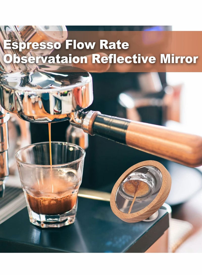 Excefore مرآة جرعة الإسبريسو، مرآة انعكاسية لمراقبة معدل تدفق الإسبريسو، أداة ماكينة قهوة عدسة الإسبريسو لبورتافلتر بلا قعر - Image 5