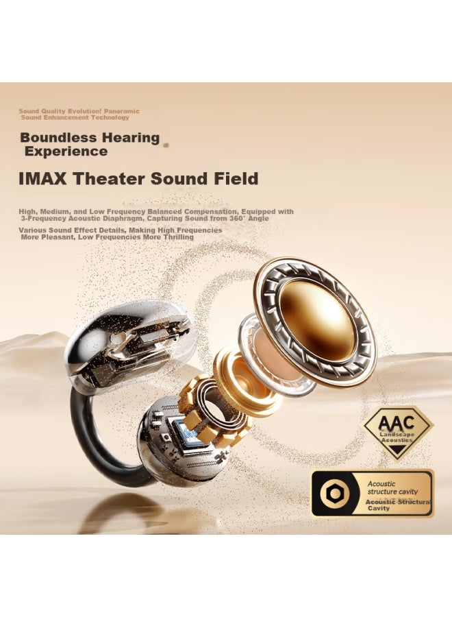 Sansui (Sansui) W105 Bluetooth Earphones Bone Conduction Concept Ear-Hook Wireless Running Sports Conference Call Noise Reduction Business Top Ten Black - Image 2