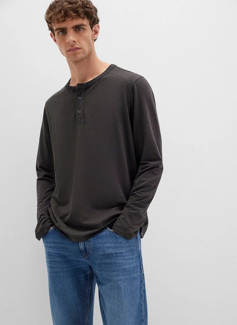 Mavi Long Sleeve Anthracite T-Shirt