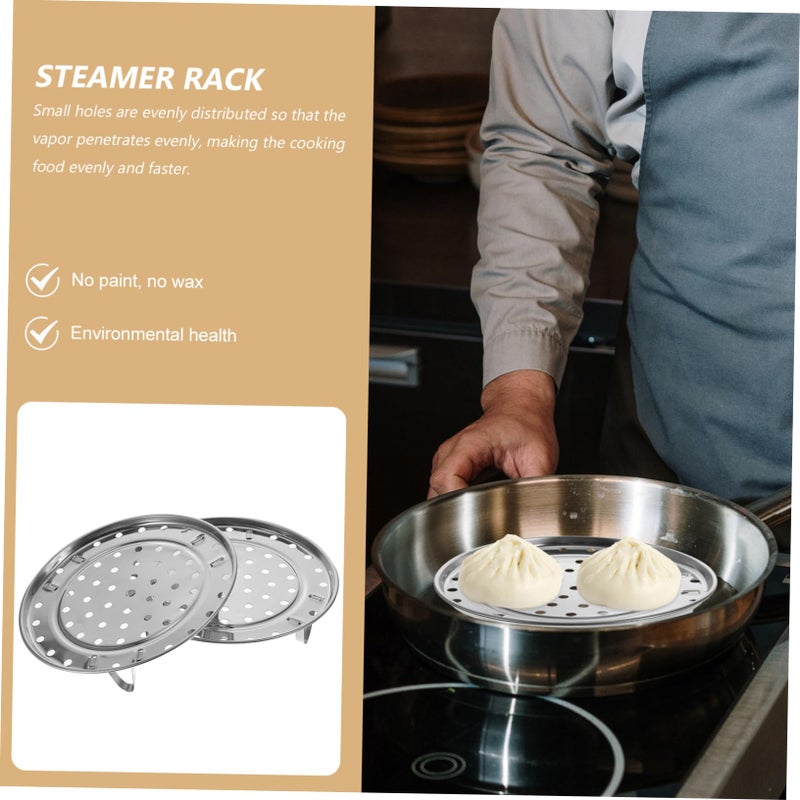 2 Pcs Stainless Steel Steamer Rack For Cooking Fish Vegetables Easy To Clean - Image 4