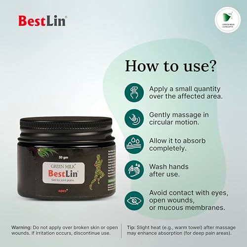 Green Milk Bestlin Advanced Pain Healing Cream | Deep Relief from Back Pain, Knee Pain, Neck Pain, Shoulder Pain & Sprains | Ayurvedic Muscle Pain Relief Cream | Non-Greasy & Quick-Absorbing Pain Relief Gel 50 g - Image 5