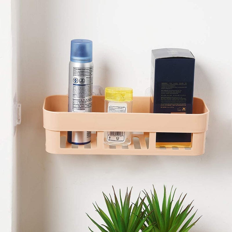 BRUSHFINCH Multipurpose ABS Plastic Kitchen Bathroom Wall Hanging Holder Removable Reusable Corner Shelf Organizer with Strong Magic Sticker Shower Caddy Rack (1 Pcs) - Image 4