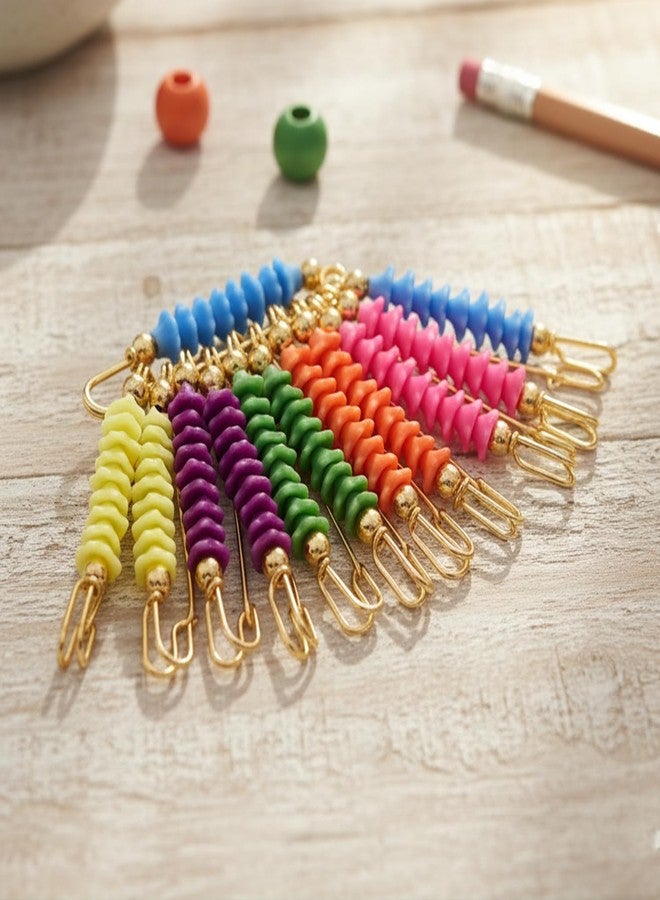 VAMA Fashions Gold Plated Multicolor Flower Design Beads Saree Safety pin Dupatta chunri Hijab Brooch pins for Women & Girls - Image 4