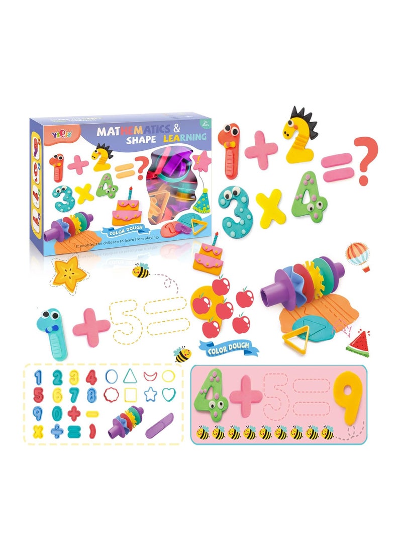 TOY GARDEN Mathematics and Shape Learning Color Dough Set for Kids Ages 3+, Educational Play Dough Kit with Numbers, Shapes, and Creative Tools, Perfect for Early Math Skills, Imagination, and Fun Learning  - Image 1