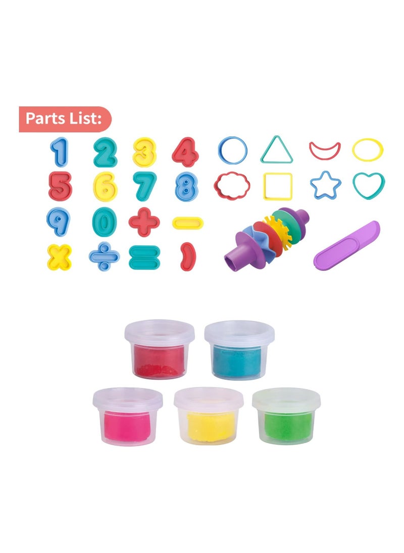 TOY GARDEN Mathematics and Shape Learning Color Dough Set for Kids Ages 3+, Educational Play Dough Kit with Numbers, Shapes, and Creative Tools, Perfect for Early Math Skills, Imagination, and Fun Learning  - Image 4