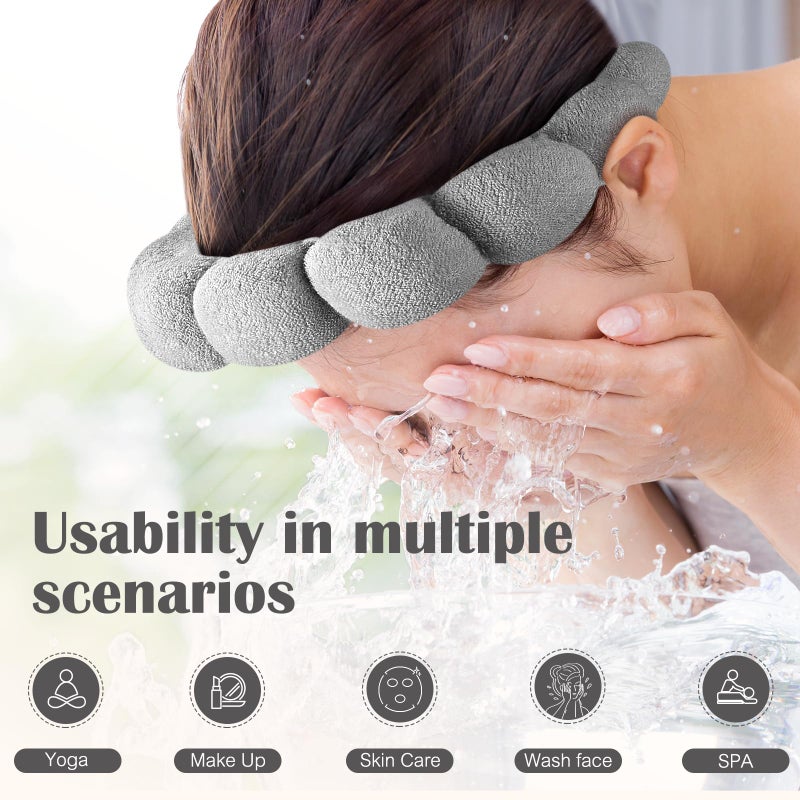 Ztomine Spa Headbands for Washing Face or Facial, Set of 2 Skincare Headbands, Terry Cloth Headband Wash Combo Pack - Puffy Makeup Washing, Mask, Skin Treatment - Image 2