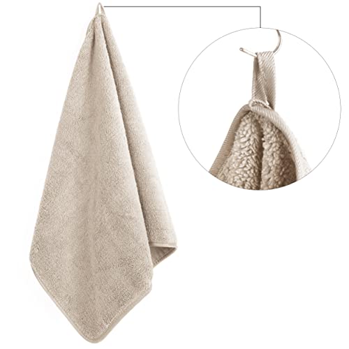 POLYTE Quick Dry Lint Free Microfiber Hand Towel, 16 x 30 in, Set of 4 (Beige) - Image 5