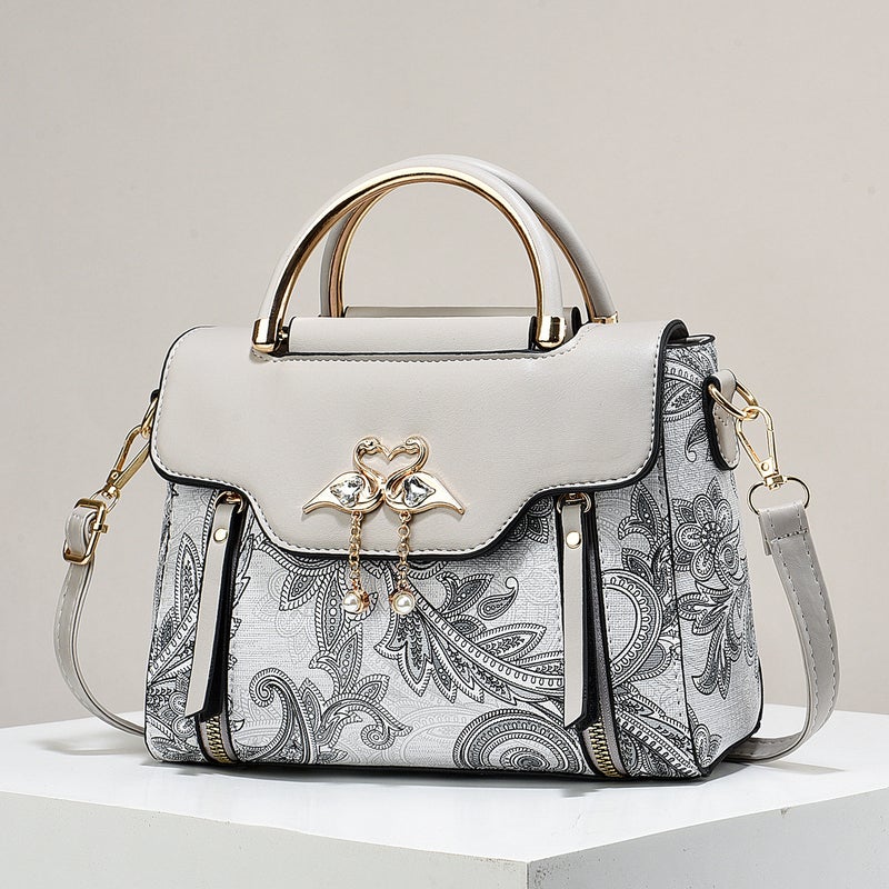 New Contrast Color Women'S Bag Light Luxury Fashion All-Match Printed Handbag Internet Popular Foreign Style Wife Shoulder Crossbody Bag - Image 5