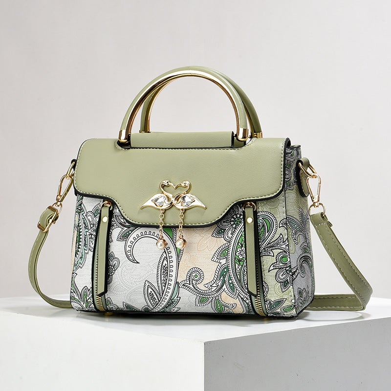 New Contrast Color Women'S Bag Light Luxury Fashion All-Match Printed Handbag Internet Popular Foreign Style Wife Shoulder Crossbody Bag - Image 3