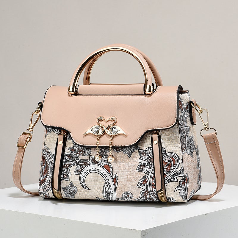 New Contrast Color Women'S Bag Light Luxury Fashion All-Match Printed Handbag Internet Popular Foreign Style Wife Shoulder Crossbody Bag - Image 1